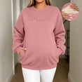 thumbnail image 4 of hoksml Maternity Nursing Sweatshirt Crew Neck Long Sleeve Pocket Adjustable Feeding Top for Pregnant Daily Soft, 4 of 9