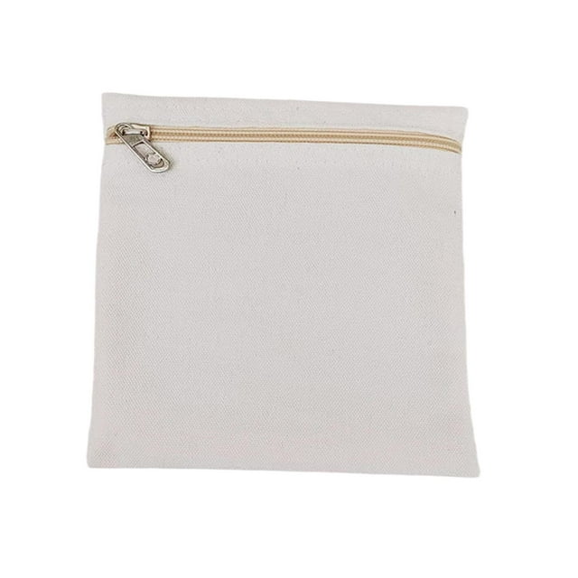 Zentra Inner-type pocket with zipper, security function, hand-stitched canvas material, White