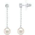 thumbnail image 1 of Silver Post Shell Pearl Drop Earrings | Pearl Earrings for Women, 1 of 5