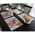 thumbnail image 3 of Patriotic 4th of July Gnomes Placemats Set of 6, Independence Day Decorations Rustic Polyester Stain Resistant Washable Table Mats for Kitchen Dining Table-Americana Flag Red White Check Blue Stars, 3 of 6
