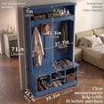 thumbnail image 2 of OMCHOM Hall Tree with Bench and Shoe Storage, 71" Farmhouse 4-in-1 Mudroom Storage Organizer with Coat Rack, 4 Shoe Cubbies, Storage Shelf for Entryway, Hallway, Living Room(Blue), 2 of 7