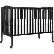 Angle View: Dream On Me 2-in-1 Folding Full-Size Crib Black