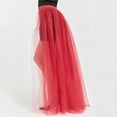 thumbnail image 2 of SWSMCLT Women's Tulle Skirt Tutu Overskirt Maxi Overlay Elastic Waist Bubble Skirt Long Skirt Floor Length Wedding Bridal High Waist Sheer Summer Burgundy Small-X-Large, 2 of 4