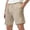 Khaki, variant on Mens Shorts Summer Casual Jacquard Textured Elastic Waist Straight Leg Relaxed Fit Beach Shorts with Pockets