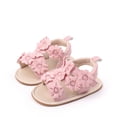 thumbnail image 2 of Splozh Infant Shoes Girl Baby/Toddler Walking Sandals Flat Sole Open Toe with Flower for Indoor Outdoor Wear Pink,US 3, 2 of 9