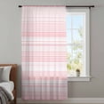 thumbnail image 4 of Pink Stripe Sheer Curtains 45 Inches Long, Abstract Art Modern Vertical Striped Light Filering Curtains, Breathable Simi Curtain Privacy Drapes for Kitchen Bathroom Lightweight Small Window Treatment, 4 of 9