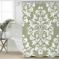 thumbnail image 2 of Baroque Sage Green Shower Curtains for Bathroom Waterproof Fabric Bath Curtains Decor Bath Tub Curtain Vintage Damask Classic Floral Decorative Shower Curtain Sets with 12 Hooks, 72x72 Inch, 2 of 6