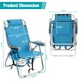 thumbnail image 5 of Beach Chairs with 5-Position Recline, 330lbs Folding Backpack Beach Lounge Chairs with Storage Pockets, Cup Holder & Towel Bar, Portable Aluminum Lay Flat Camping Chairs for Travel, Pool & Outdoor, 5 of 9