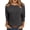 Dark Gray, variant on Women's Cozy Brushed Ribbed Round Neck T-Shirt | 3/4 Sleeve Casual Knit Top for Fall/Winter 2025 - Lounge To Streetwear White S