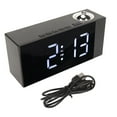thumbnail image 3 of Reloj despertador digital de proyección Rotación de 180 grados Brillo Carga USB ajustable Reloj despertador LED para oficina Dormitorio Luz blanca, 3 of 5