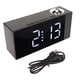 thumbnail image 3 of Reloj despertador digital de proyección Rotación de 180 grados Brillo Carga USB ajustable Reloj despertador LED para oficina Dormitorio Luz blanca, 3 of 5