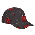thumbnail image 3 of Disketp Red Ladybugs On Dark Background Print Baseball Caps For Outdoor Sports Fashion Casual Outdoor Caps Men Women, 3 of 9