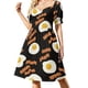thumbnail image 3 of Vestido de desayuno con huevos y tocino, vestido para mujer, vestidos de verano para mujer, 3 of 7