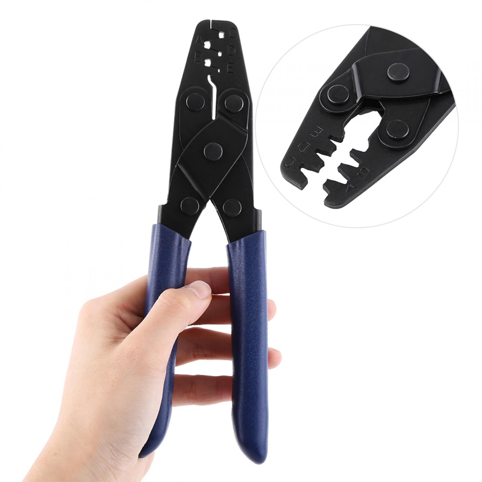 Elowen Crimping Plier Terminal Crimping Tool, 5 Sizes Compact Ratchet Crimper with Grip Handle for 22-10 AWG Terminals, Stripped Wire and Insulation Crimps, Designed for Automotive Harness Connectors