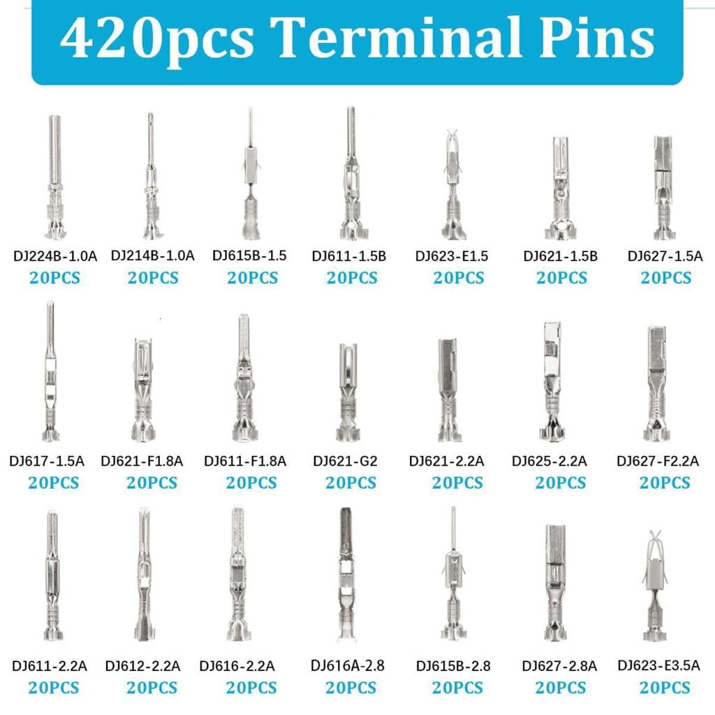720Pcs Electrical Pin Connectors 1/1.5/1.8/2.2/2.8/3.5mm Auto Pin Connector