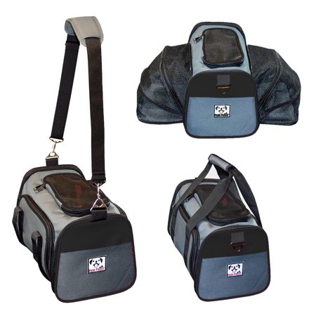 - Peak Pooch - Expandable Foldable Airline Approved IATA Carry On Travel Pet Dog Cat Soft-Sided Carrier w/ Fleece Bed