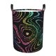 thumbnail image 1 of Balery Rainbow Glitter Cesta de ropa redonda con asas, impermeable, independiente, para ropa, juguetes, dormitorio y familia-Small, 1 of 6