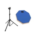 thumbnail image 1 of NEW 8-inch drum kit wooden drum rubber mat beginner training musical percussion instrument with adjustable stand, 1 of 5