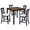 Black&Oak, variant on HSUNNS Dining Table Set for 4, 34.5" Square Kitchen Table with 4 Upholstered X-Shaped Backrest Chair, Wooden Dining Room Table Set for Small Apartment Living Room Saving Space, Walnut