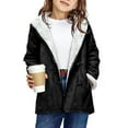 thumbnail image 2 of Coerni Girls Suede Fleece Lined Jacket Teen Polar Fleece Sherpa Button Down Shackets Winter Warm Coat Windproof Trendy Outerwear, 2 of 7