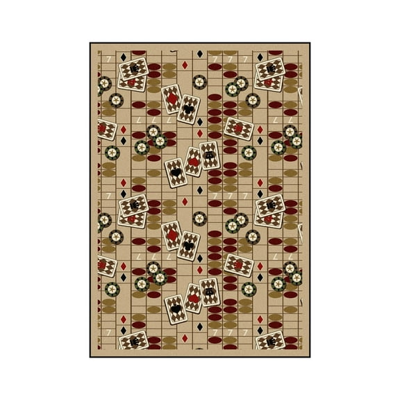 Feeling Lucky 3'10" x 5'4" Area Rug In Color Beige