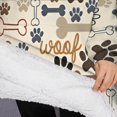 thumbnail image 3 of Oversized Wearable Blanket Hoodie,Paw Prints and Bones Sherpa Blanket Hoodie with Super Pockets,Super Warm Fuzzy Pullover for Women & Men, 3 of 6