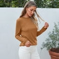 thumbnail image 5 of SUNBS Long Sleeve Shirts for Women Crew Neck Fall Fashion Pullover Casual Tops Clothes, 5 of 9
