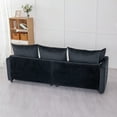 thumbnail image 3 of Luxurious Black Velvet 2-Seater Sofa, 82.6" Modern Sectional Couch for Living Room, S-Spring Comfort, Ergonomic Pillows, Chrome Accents, Easy Assembly, 3 of 8