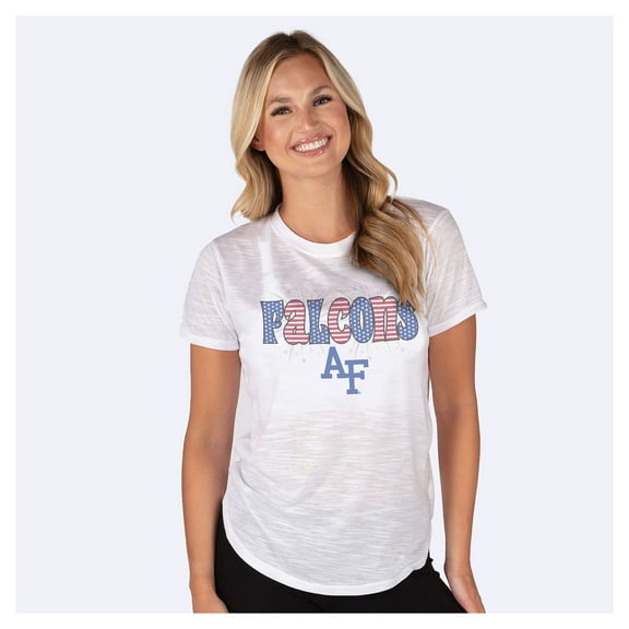 Women's Concepts Sport  White Air Force Falcons Stars and Stripes Infuse Lightweight Slub Knit Top