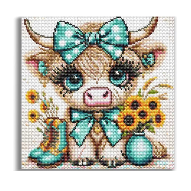 BYGFHLYW Highland Cow Diamond Painting Kit 13.8x13.8 In photo 2