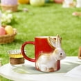 thumbnail image 6 of Easter Bunny Design Ceramic Coffee Mug, Handmade Stylish Tea Cup, Elegant Water Cup for Office and Home Kitchen Use, Perfect Festive Gift for Holiday Celebrations and Daily Beverage, Red, 6 of 6
