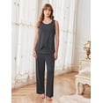 thumbnail image 2 of Ekouaer Maternity Nursing Robe Set 3 Pieces Sleeveless Top, Pregnancy Pants & Robe Double Layer Pajamas, 2 of 6