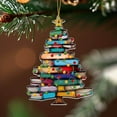 thumbnail image 4 of Nilvkv Christmas Tree Ornaments Book Tree Shaped Wall Hanging Pendants, CHRlSTMAS-GlFTs for Family Gatherings, Christmas Decorations, Wall Decor, 4 of 6