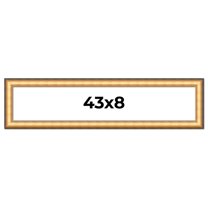 43x8 Frame Gold Plein Aire Solid Wood Picture Frame Width 2 Inches | Interior Frame Depth 0.5