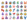 thumbnail image 2 of 35pcs-50pcs Colorful Marine Stickers Cute Ocean Stickers Cheerful Cartoon Decals for Laptops Suitcases, 2 of 5