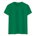 thumbnail image 4 of Women's Classic Versatile Daily Short Sleeved Solid Color Casual Round Neck T Shirt 1, 4 of 5