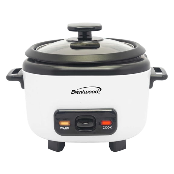 Brentwood 3-Cups Uncooked/6-Cups Cooked Electric Rice Cooker with Measuring Cup and Spatula, White