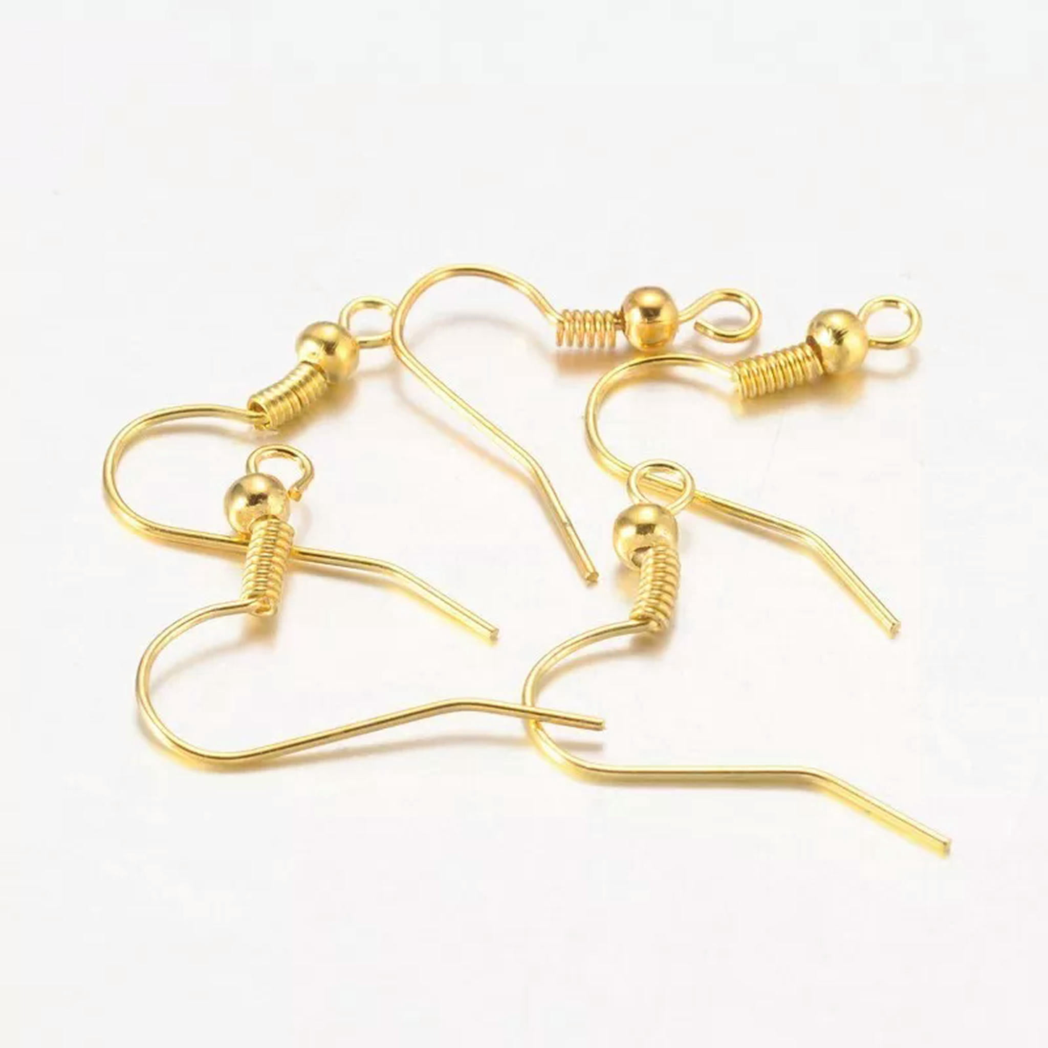 U8MO 5000Pcs Golden Iron Earring Hooks Simple French Ear wire Lead Free 17~19x0.8mm