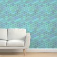 Peel & Stick Wallpaper Swatch Mermaid Tail Scales Waves Sea Ocean