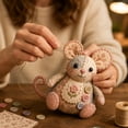 thumbnail image 6 of Patchwork Mouse DIY Kit, Handmade Sewing Craft Set with Floral Fabric, Stuffing, Buttons, Cute Mouse Ornament DIY Kit for Adults, Beginners, Gift for Birthdays, Holidays&nbsp;, 6 of 7