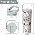 thumbnail image 5 of 1pc baseball 30oz Tumbler with Straw & Handle - Insulated Stainless Steel Cup | Holiday Gift for Man Women (Christmas, Valentine's, Birthday), 5 of 7
