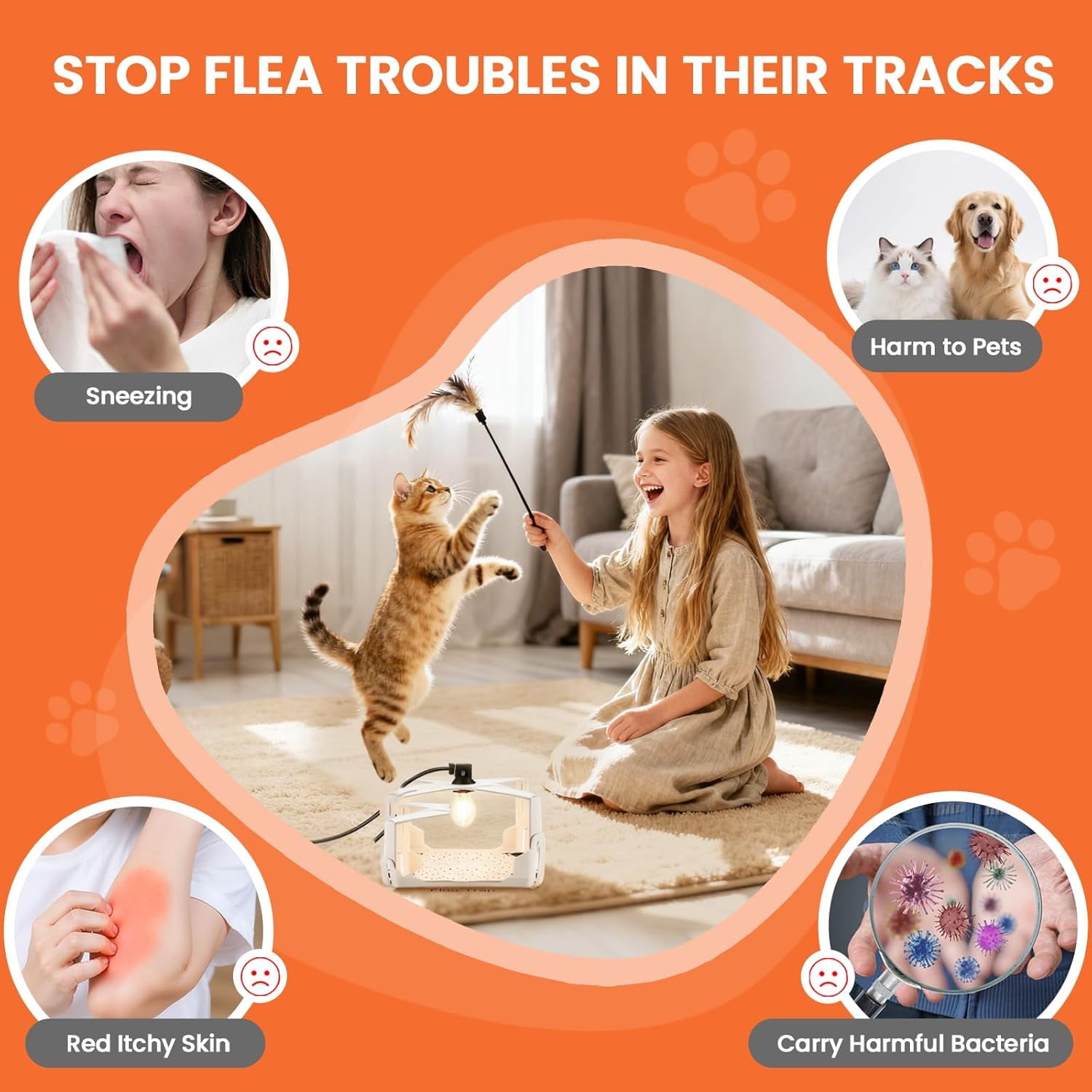 2 Pack Flea Traps for Inside Your Home, Indoor Electric Pest Control, Safe for Kids & Pets, Sticky Traps, Flying Insect Trap, Fruit Fly Trap