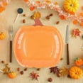 thumbnail image 2 of Sulgyt 20 Count Pumpkin Paper Plates Fall Disposable Plates 9 Inch Thanksgiving Harvest Orange Party Dinner Plates for Autumn Holiday Catering Events Dinning Party Favors, 2 of 6