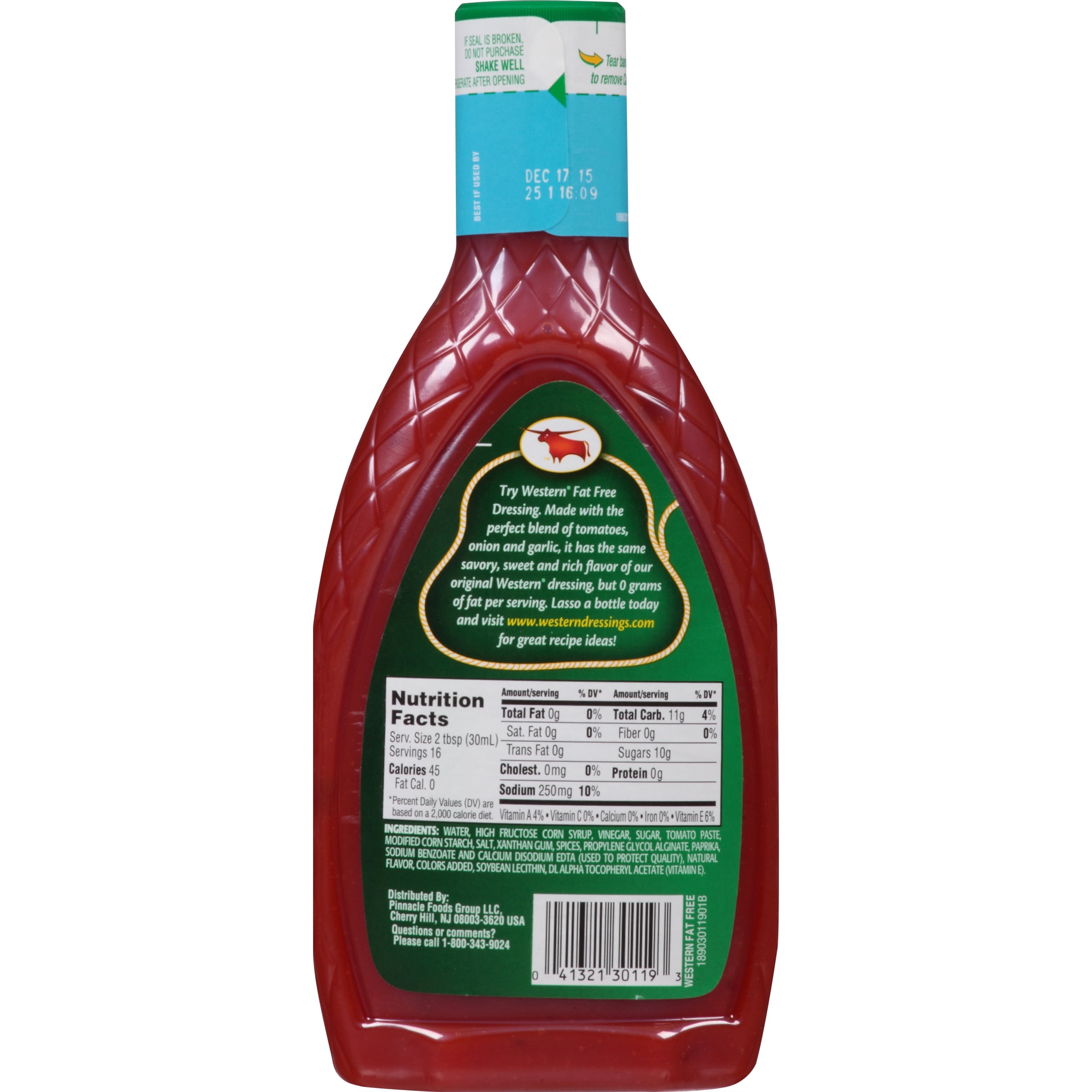 Western Fat Free Dressing 16 fl. oz. Plastic Bottle