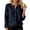 Navy, variant on Relaxed Fit Knit Shirt with Stand Collar for Everyday Casual Wear Women’s Shirt Top by Feel and Button Front, L, White
