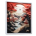 thumbnail image 2 of Designart "Perspective Papercut Beach Pier II" Floral Floater Framed Canvas Print, 2 of 7