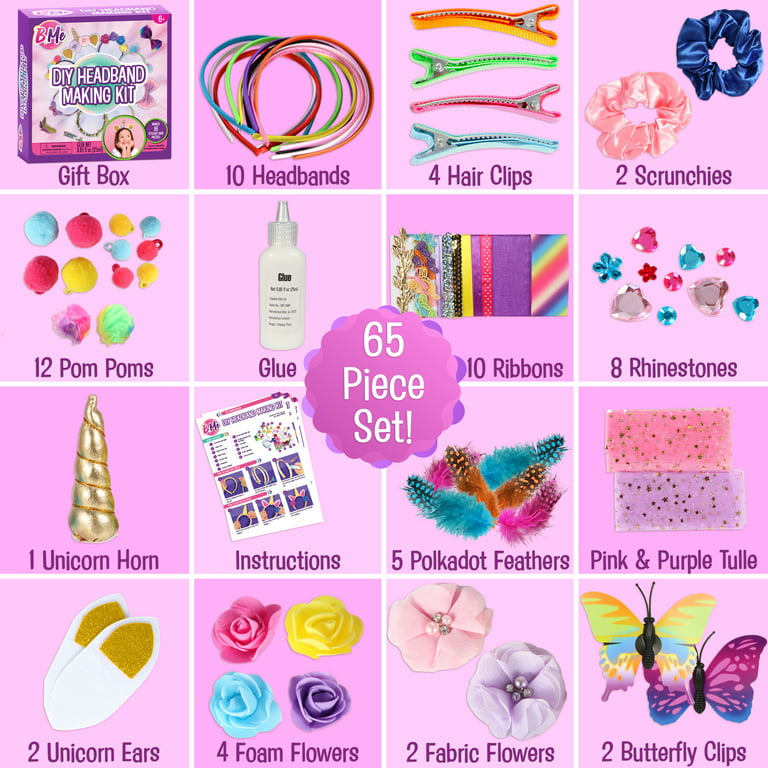  Pretty Me Headband Making Kit for Girls - Make Your Own Fashion  Headbands for Kids - DIY Hair Accessories Set - Arts & Crafts Gift for Ages  5-12 Year Old Girl 