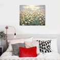 thumbnail image 4 of Nawypu Flower Wall Art Canvas Decor: Bedroom Living Room Modern White Floral Painted Painting Abstract Gold Foil Botanical Picture Heavy Textured Vintage Nature Wildflower Print Artwork, 4 of 4