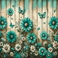 thumbnail image 3 of Ambesonne Rustic Duvet Cover Set, Farmhouse Cold Tone Daisies, Twin, Turquoise and Grey Yellow, 3 of 3