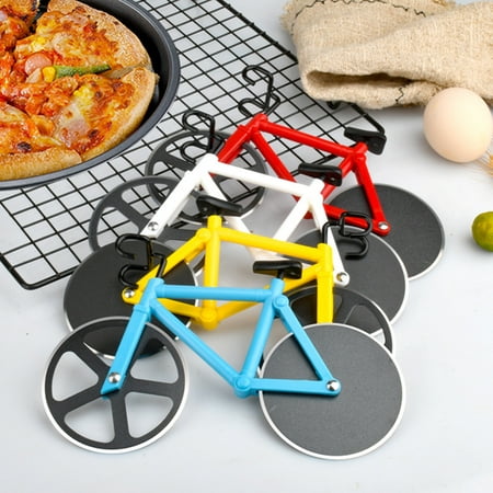 

Riguas Pizza Cutter Bicycle Shaped Non-sticky Sharp Wheel Stainless Steel Blade Multi-functional Dough Pancake Food Slicer Kitchen Supplies